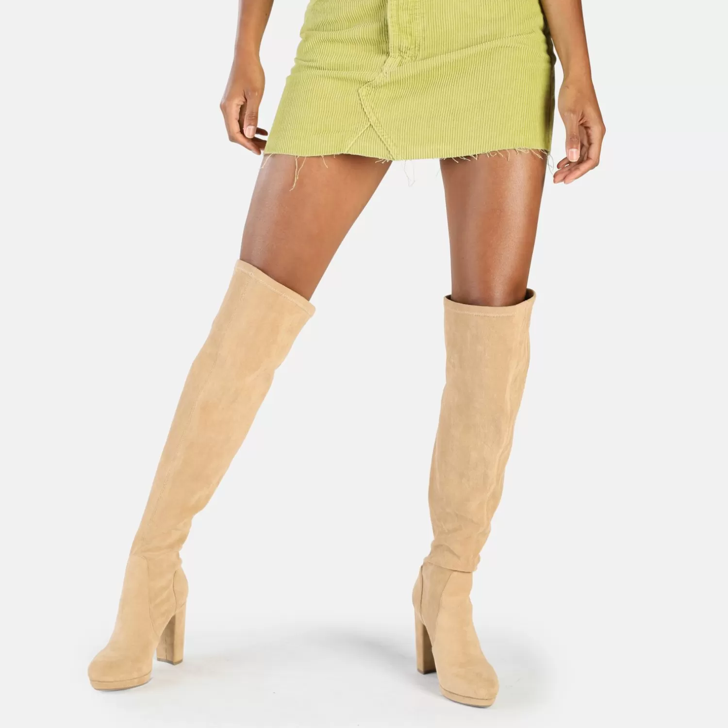 BUFFALO Amy Overknee Botte Vegan Creme Flash Sale