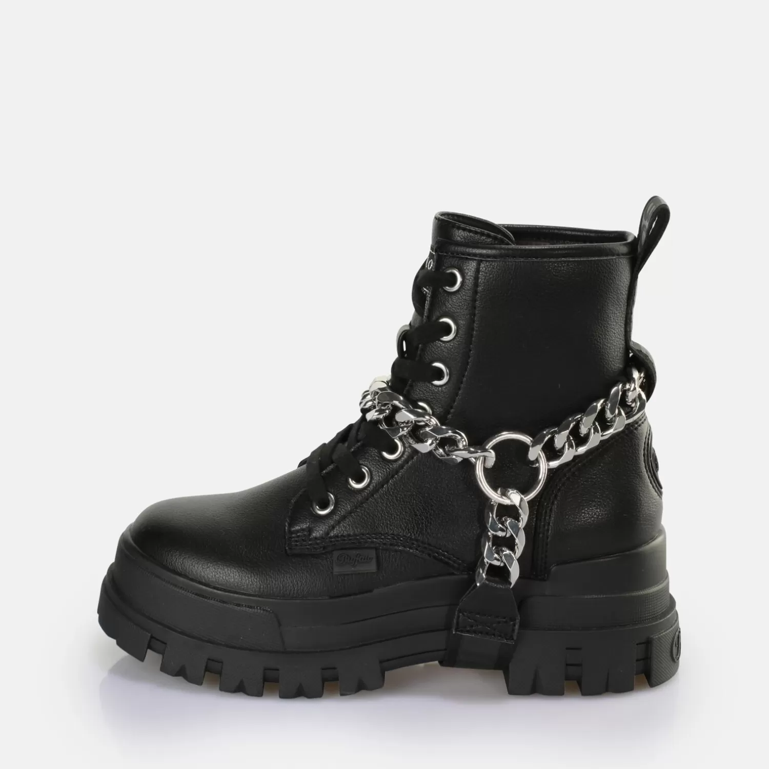 BUFFALO Aspha Chain 2.0 Bottines Vegan/Argent Noir Discount