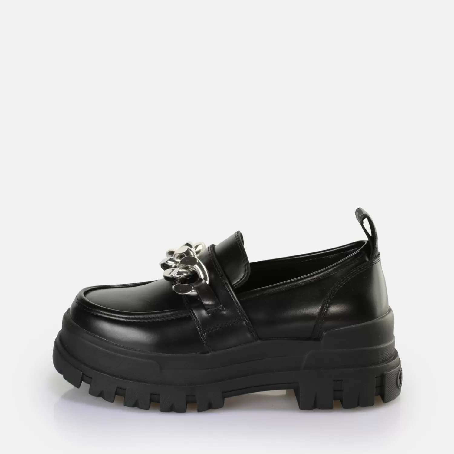 BUFFALO Aspha Loafer Chain Chaussures Basses Vegan/Argent Noir Sale