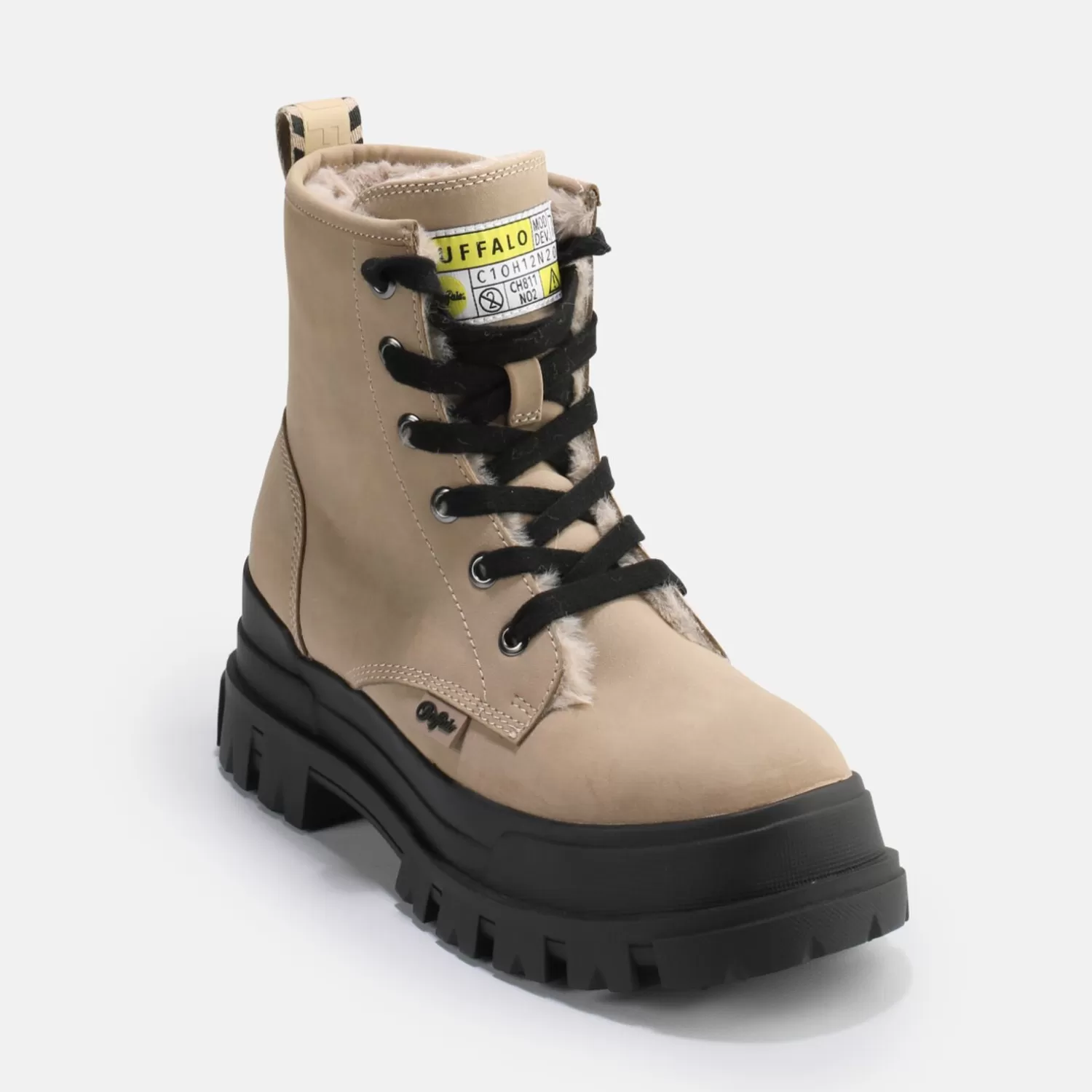 BUFFALO Aspha Rld Bottines Veganes Taupe New