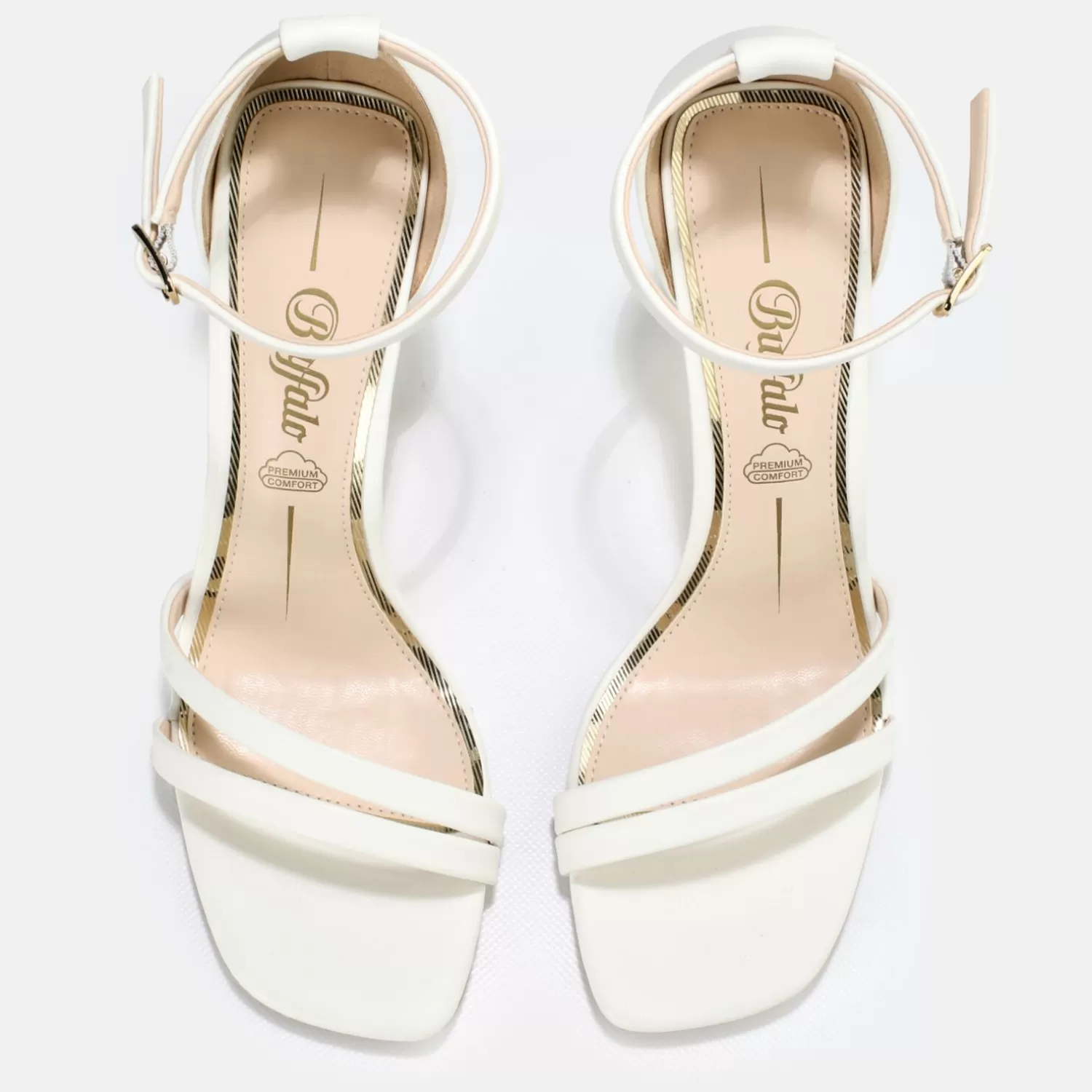 BUFFALO Blair Chic Sandales Lanieres Veganes Blanc Best Sale