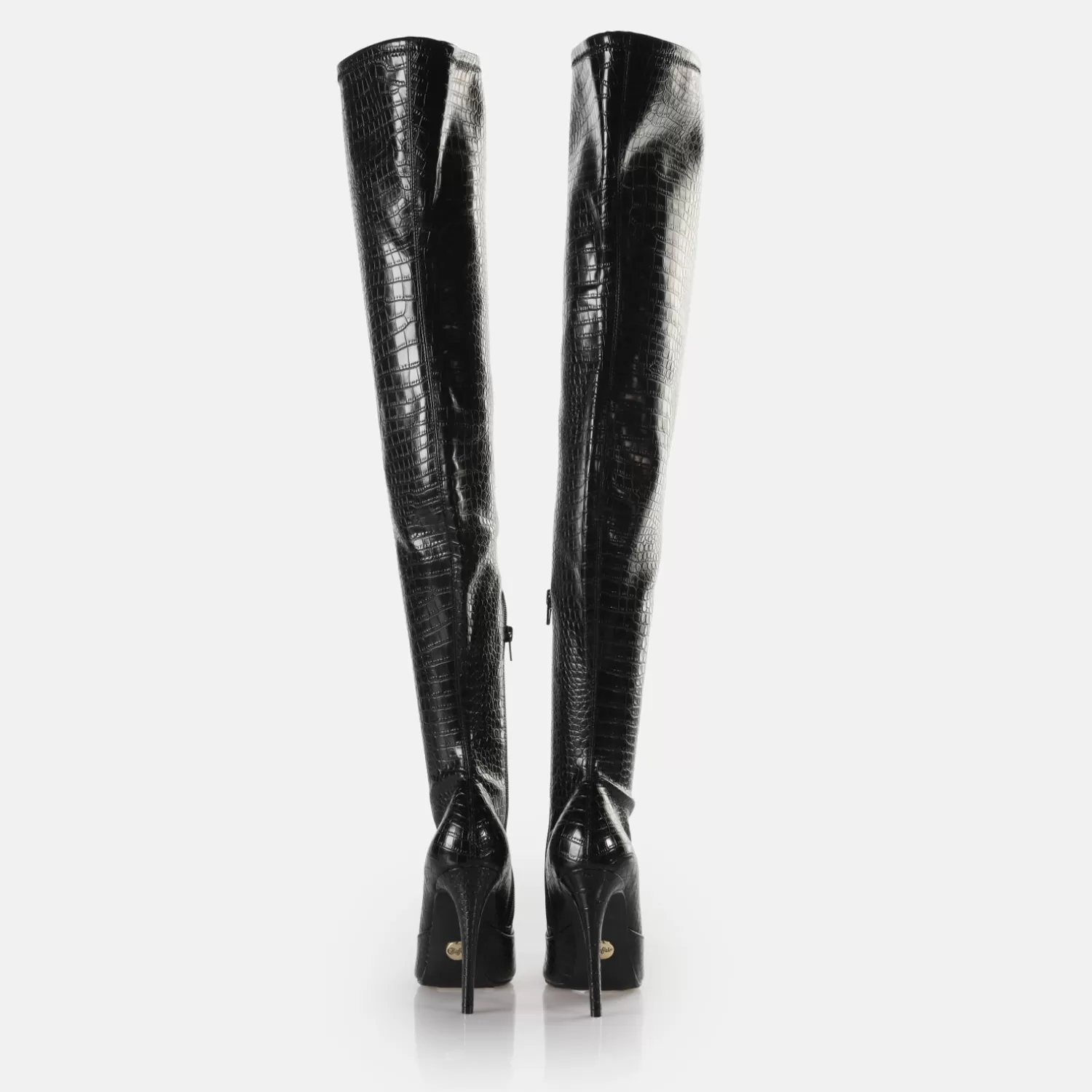 BUFFALO Marjorie Overknee Mid Bottes Vegan Noir Sale