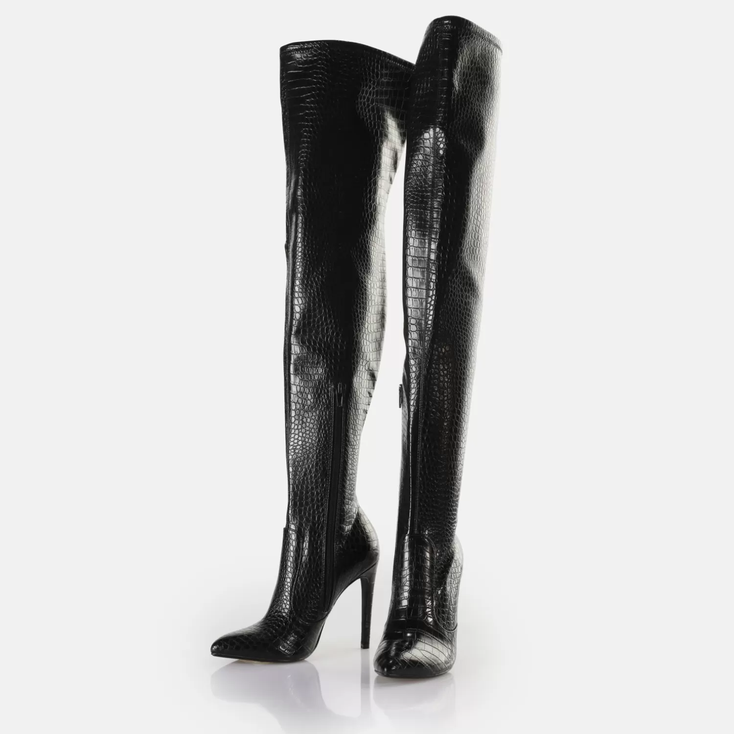 BUFFALO Marjorie Overknee Mid Bottes Vegan Noir Sale