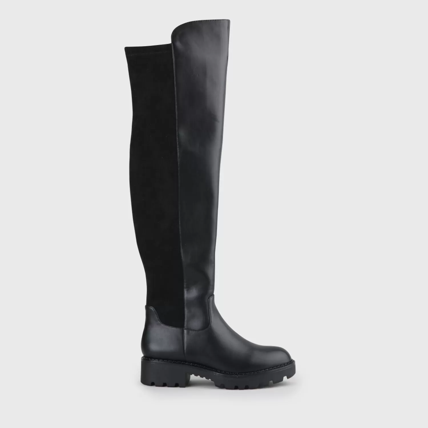 BUFFALO Mireya Bottes Au-Dessus Du Genou Veganes Noir Sale