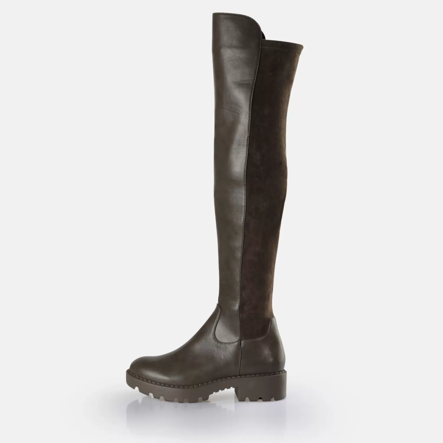 BUFFALO Mireya Overknee Bottes Vegan Taupe Outlet