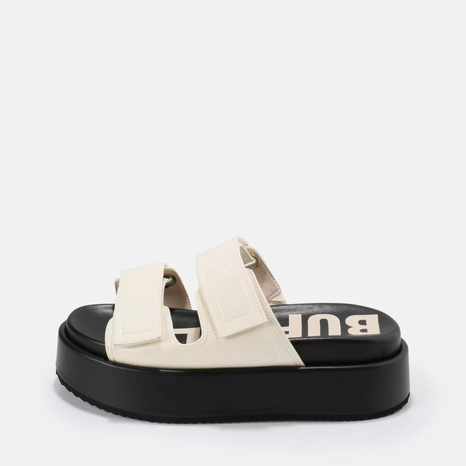 BUFFALO Noa Scandi Sandales Veganes Noir Creme Discount