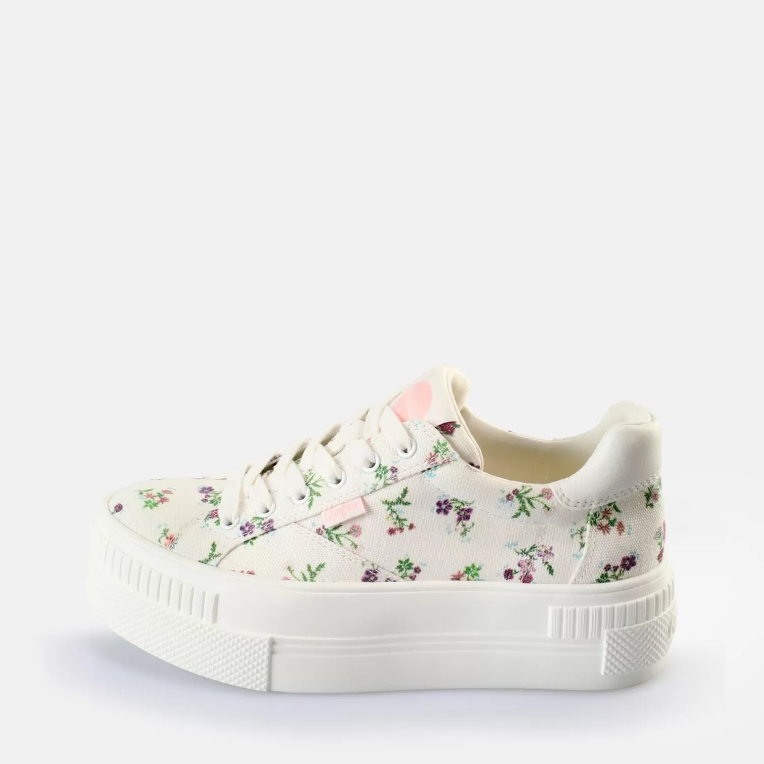 BUFFALO Paired Baskets Basses Veganes/Fleurs Blanc Cheap