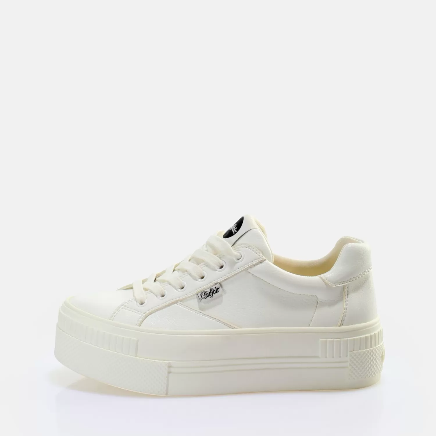 BUFFALO Paired Laceup Lo Baskets Basses Vegan Blanc Flash Sale