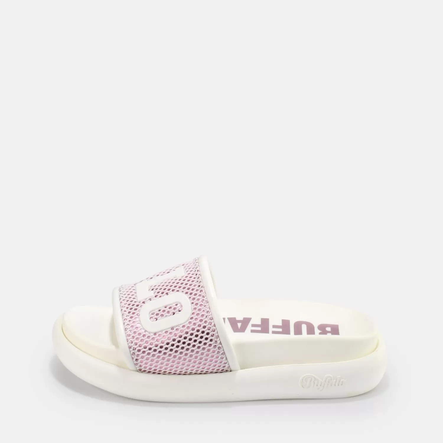 BUFFALO Rey Mules Veganes Blanc-Mauve Violet Cheap