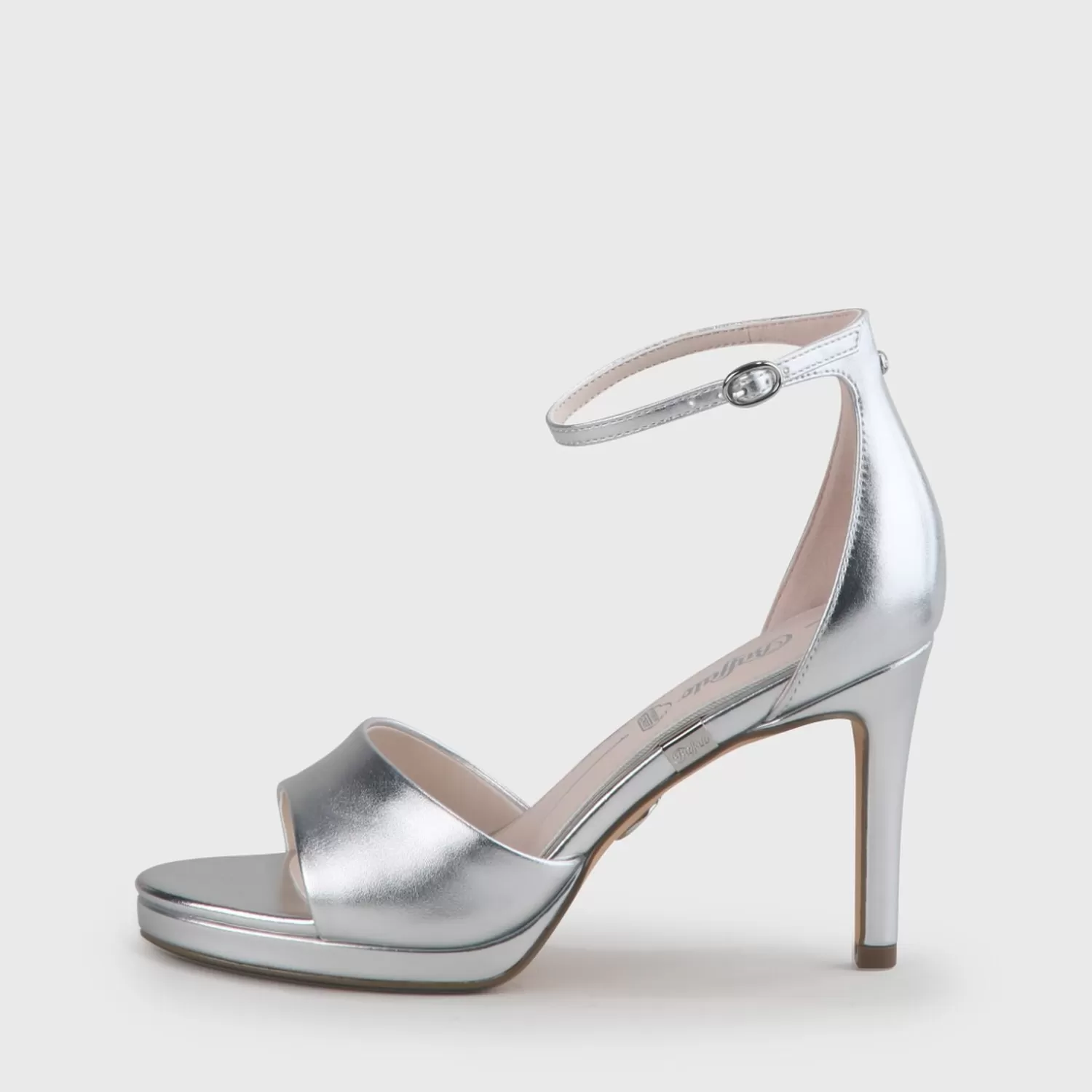 BUFFALO Ronja Heeled Sandal Silver Argent Shop