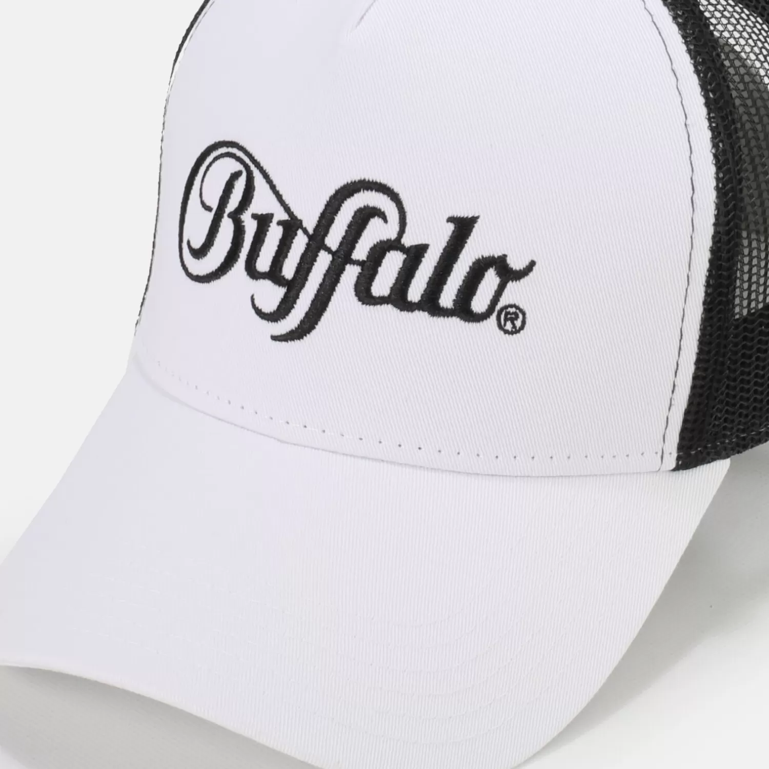 BUFFALO Trucker-Caps-Cotton-Blanc/Noir Noir-Blanc New