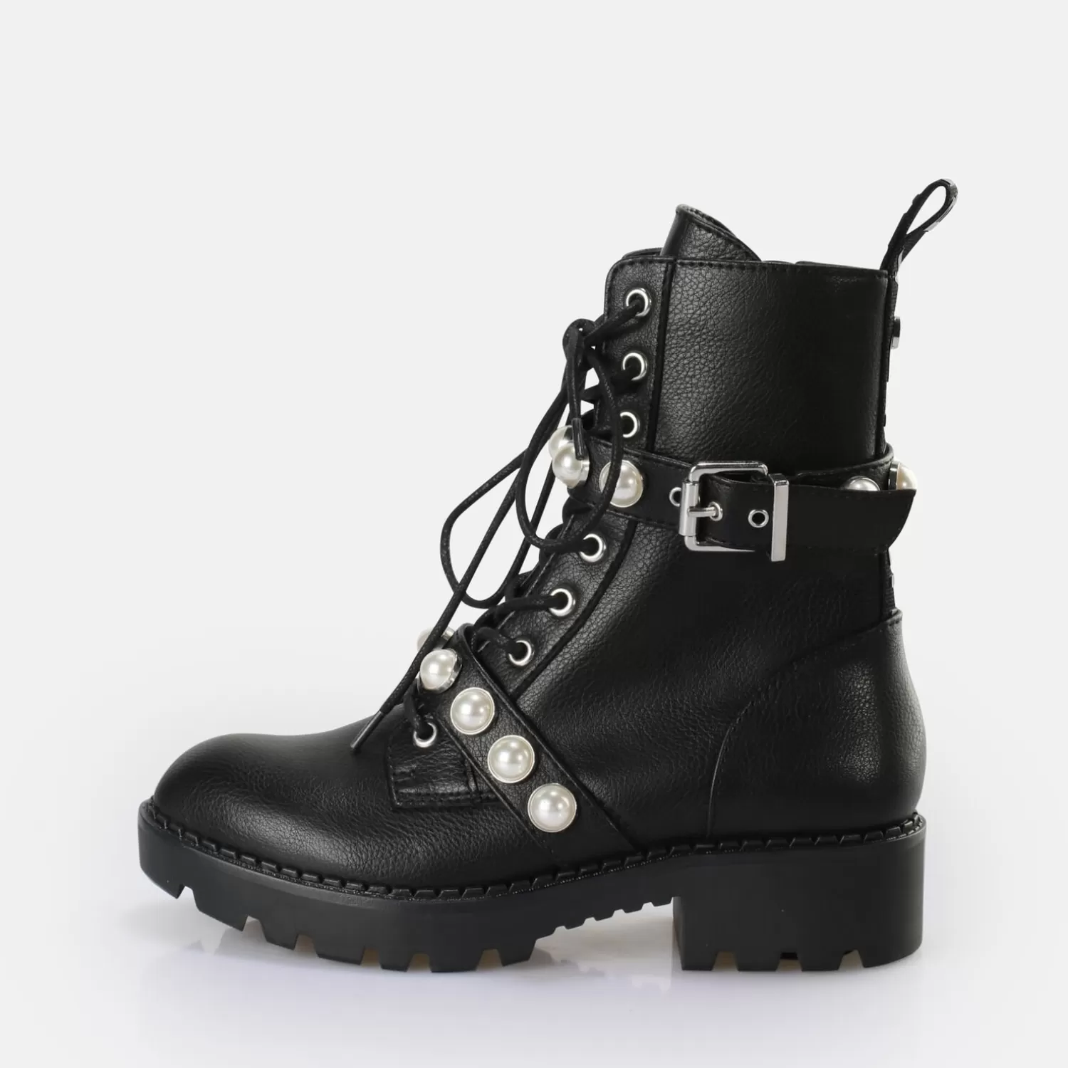 BUFFALO Wave Pearl Laceup Mid Bottes Vegan Noir Best Sale